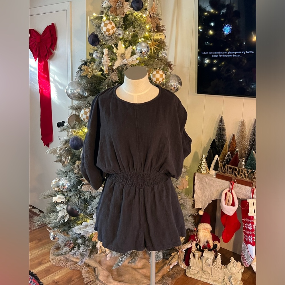 Free People Open Back Large Sleeve Romper Small